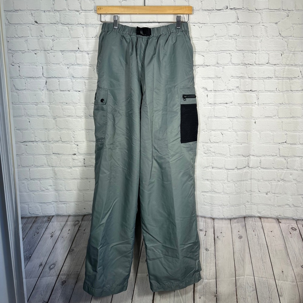 Vintage Nike Cargo Pants Mens Sage Green Buckle Belt Utility Wide Leg Gorpcore